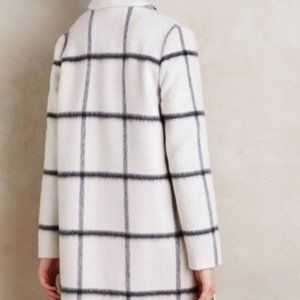 Anthropologie Windowpane Coat Elevenses | Size 8